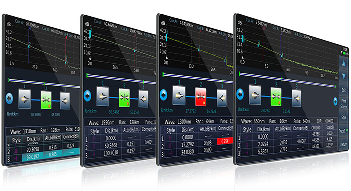 SS315T 1310nm 1550nm 850nm 1300nm mm multimode SM single mode optical time domain reflectometer otdr tester event map