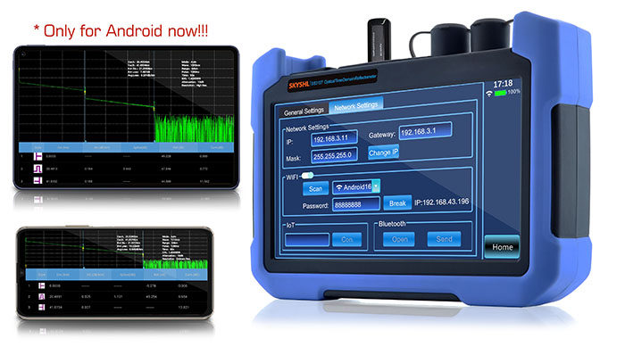 SS315T 1310nm 1550nm 850nm 1300nm mm multimode SM single mode optical time domain reflectometer otdr tester event map