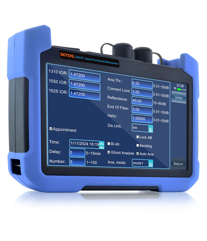 SS315T 1310nm 1550nm 850nm 1300nm mm multimode SM single mode optical time domain reflectometer otdr tester event map