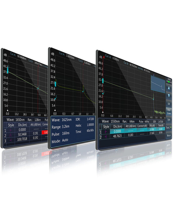 SS322T SM 1550nm 1625nm 1650nm PON SM single mode optical time domain reflectometer otdr tester curve