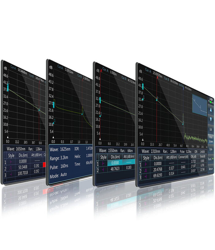 SS322T SM 1310nm 1490nm 1550nm 1625nm 1650nm PON SM single mode optical time domain reflectometer otdr tester curve