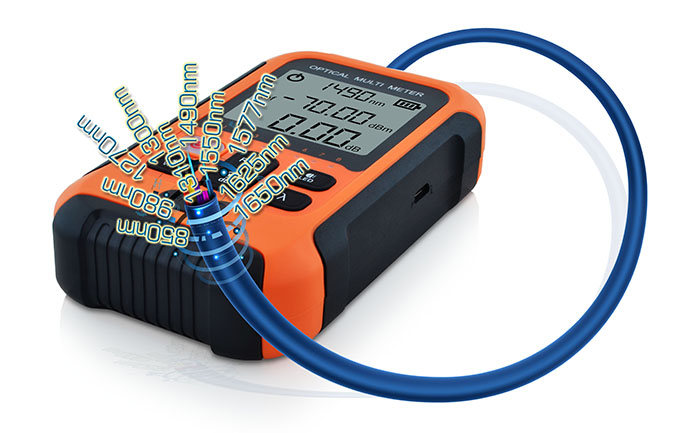 SS103PVA SS103PVC 850nm,980nm,1270nm,1300nm,1310nm,1490nm,1550nm,1577nm,1625nm,1650nm singlemode / SM Multimode / MM Portable Optical Fiber Power Meter