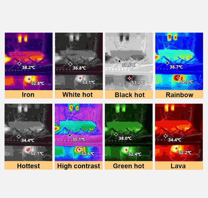 SS112A infrared thermal imaging Multiple imaging Modes, 8 color palettes, different modes can be freely selected in different scenes