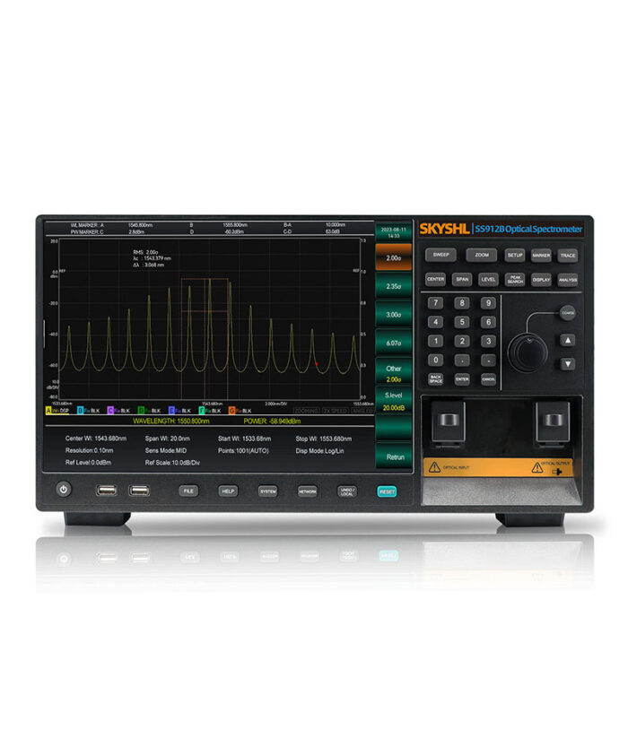 SKYSHL SS912B Optical Spectrum Analyzer – High-Resolution 50pm, 60dB Dynamic Range, 1200-2400nm Wavelength